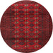 Round Traditional Red Persian Rug, tr1838