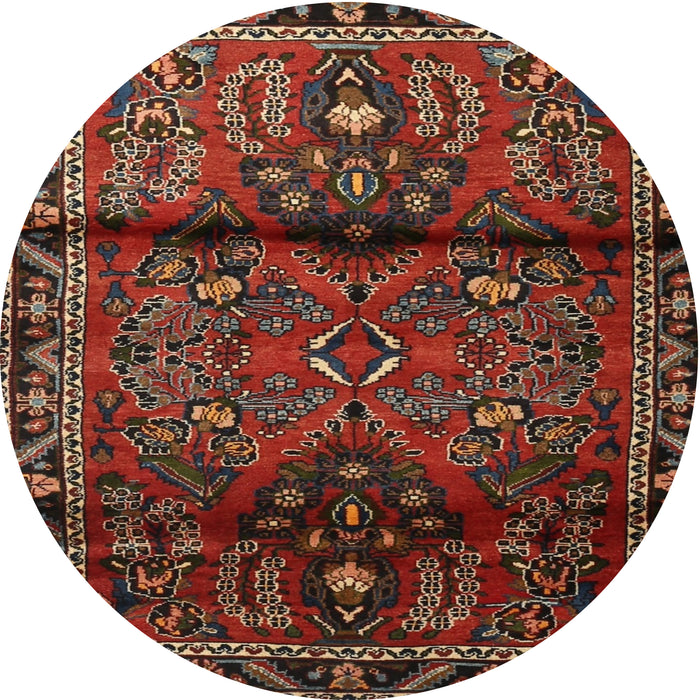 Round Traditional Sienna Brown Persian Rug, tr1839