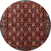 Round Traditional Saffron Red Persian Rug, tr1846