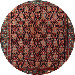 Square Machine Washable Traditional Saffron Red Rug, wshtr1846