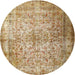 Round Traditional Light Brown Persian Rug, tr1848