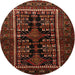 Square Machine Washable Traditional Dark Sienna Brown Rug, wshtr1849