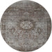 Round Traditional Gunmetal Gray Persian Rug, tr1850