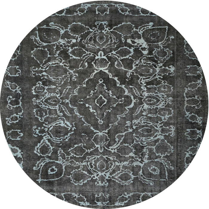 Round Traditional Silver Gray Persian Rug, tr1852