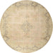 Round Traditional Brown Gold Persian Rug, tr1857