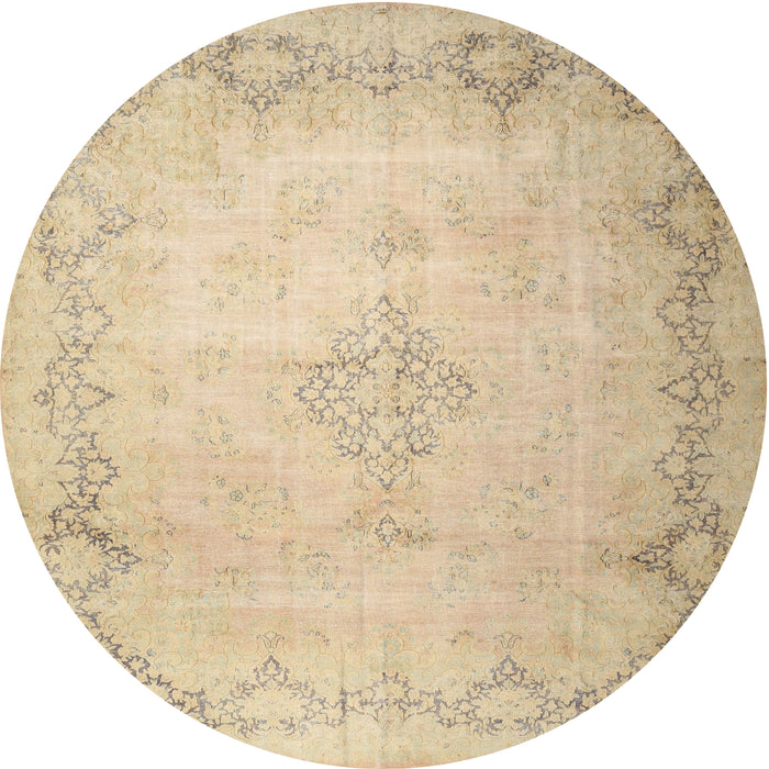 Square Machine Washable Traditional Brown Gold Rug, wshtr1857