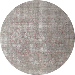 Round Traditional Rose Purple Persian Rug, tr1858