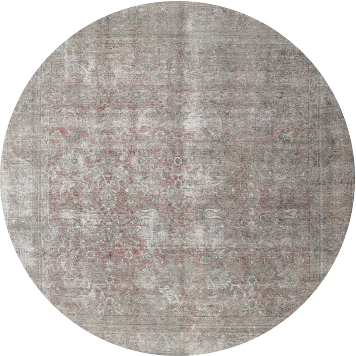 Round Traditional Rose Purple Persian Rug, tr1858