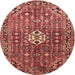 Round Traditional Sunrise Orange Persian Rug, tr185