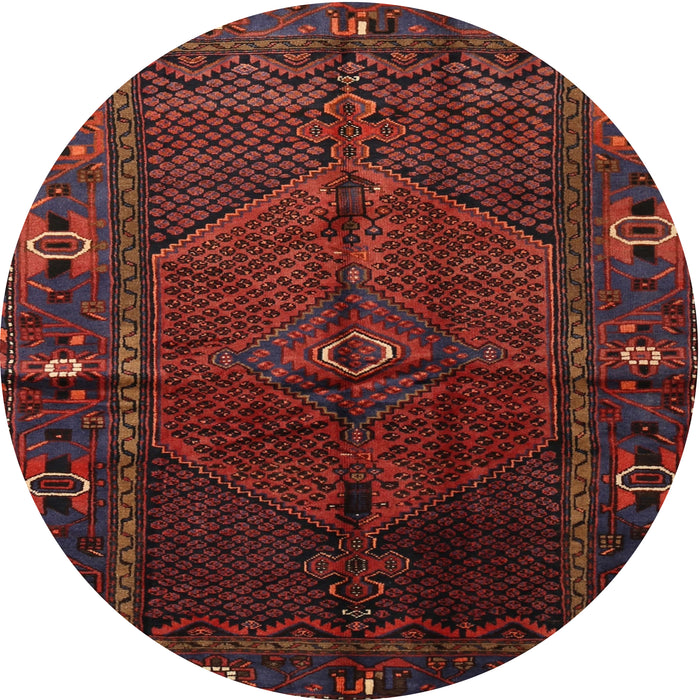 Square Machine Washable Traditional Brown Red Rug, wshtr1861
