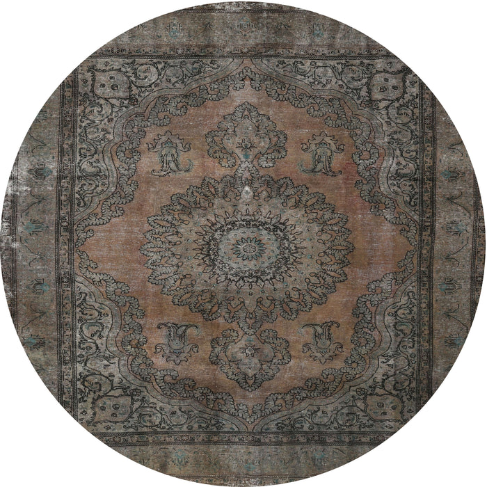 Square Machine Washable Traditional Mocha Brown Rug, wshtr1863