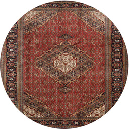 Square Machine Washable Traditional Saffron Red Rug, wshtr1866