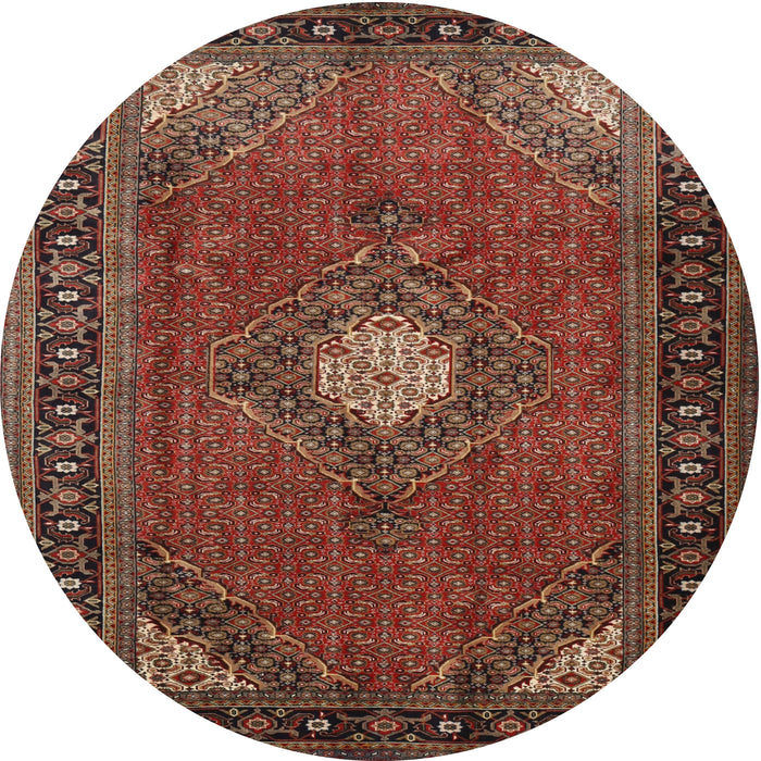 Square Machine Washable Traditional Saffron Red Rug, wshtr1866