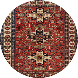 Square Machine Washable Traditional Cranberry Red Rug, wshtr1869