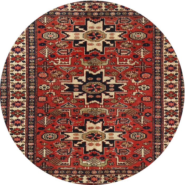 Square Machine Washable Traditional Cranberry Red Rug, wshtr1869