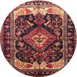 Round Traditional Rust Pink Persian Rug, tr186