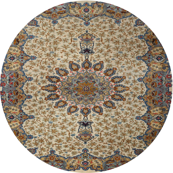 Round Traditional Reddish Brown Persian Rug, tr1870