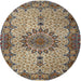 Round Traditional Reddish Brown Persian Rug, tr1870