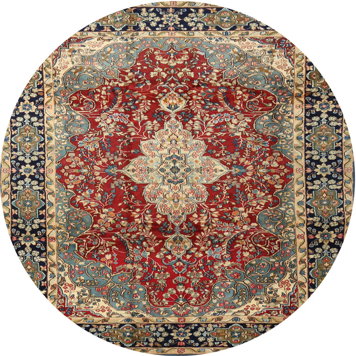 Round Traditional Camel Brown Persian Rug, tr1872