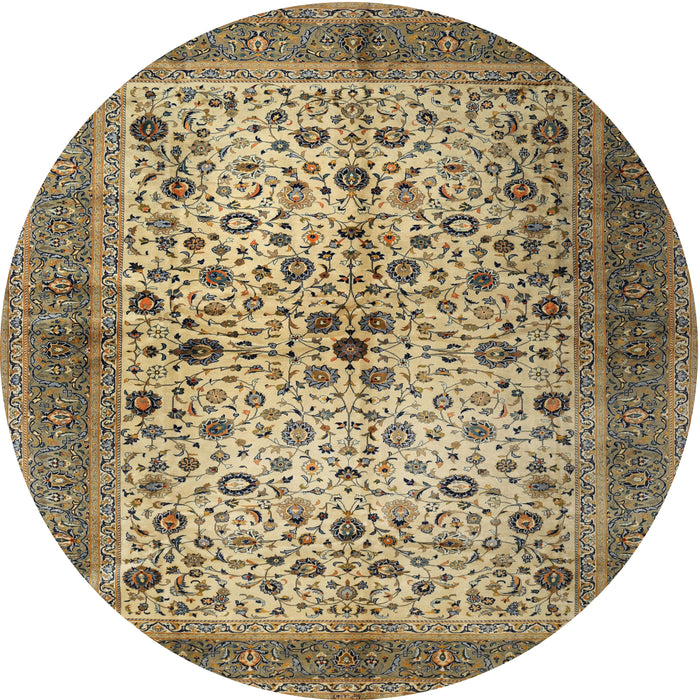 Round Traditional Reddish Brown Persian Rug, tr1875