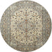 Round Traditional Brown Persian Rug, tr1877