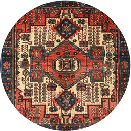 Square Machine Washable Traditional Dark Almond Brown Rug, wshtr1878