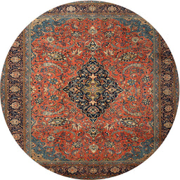 Square Machine Washable Traditional Dark Almond Brown Rug, wshtr1879