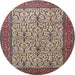 Round Traditional Light French Beige Brown Persian Rug, tr1880