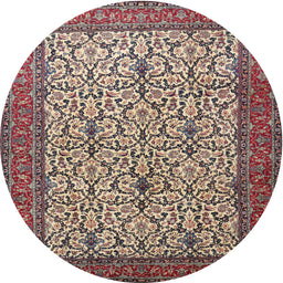 Square Machine Washable Traditional Light French Beige Brown Rug, wshtr1880