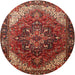 Square Machine Washable Traditional Rust Pink Rug, wshtr1881