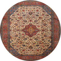 Square Machine Washable Traditional Saffron Red Rug, wshtr1882