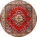 Square Machine Washable Traditional Tomato Red Rug, wshtr1883