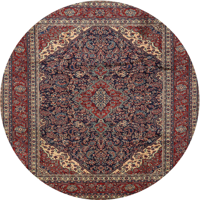 Square Machine Washable Traditional Dark Almond Brown Rug, wshtr1885