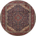 Square Machine Washable Traditional Dark Almond Brown Rug, wshtr1885