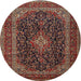 Round Traditional Dark Almond Brown Persian Rug, tr1886