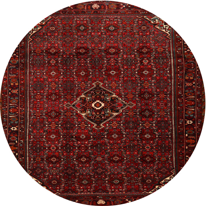 Round Traditional Crimson Red Persian Rug, tr1889