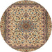 Square Machine Washable Traditional Sepia Brown Rug, wshtr1890