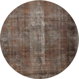 Square Machine Washable Traditional Dark Almond Brown Rug, wshtr1892