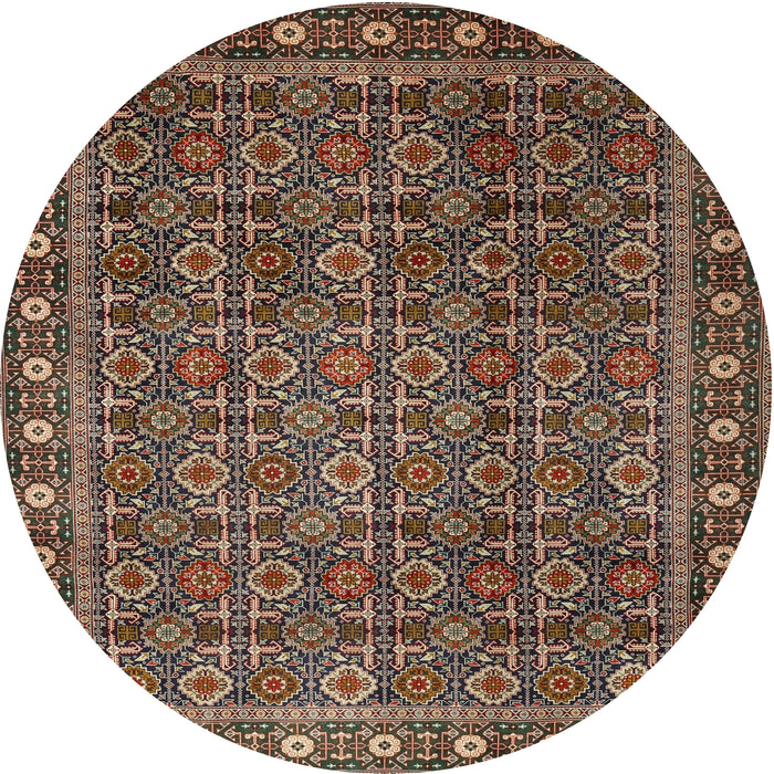 Square Machine Washable Traditional Bakers Brown Rug, wshtr1895