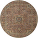 Round Traditional Brown Persian Rug, tr1899