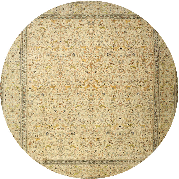 Square Machine Washable Traditional Cinnamon Brown Rug, wshtr1900