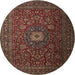 Square Machine Washable Traditional Brown Rug, wshtr1903