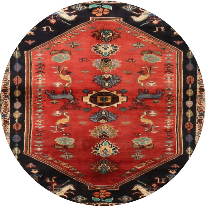 Square Machine Washable Traditional Sienna Brown Rug, wshtr1905