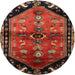 Round Traditional Sienna Brown Animal Rug, tr1905