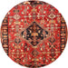 Square Machine Washable Traditional Red Rug, wshtr1907