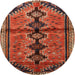 Round Traditional Red Persian Rug, tr1908