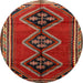 Round Traditional Brown Persian Rug, tr1909