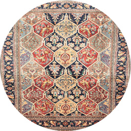 Square Machine Washable Traditional Chestnut Brown Rug, wshtr190