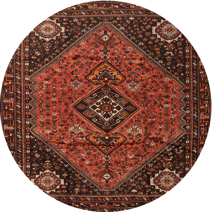 Square Machine Washable Traditional Maroon Red Rug, wshtr1910
