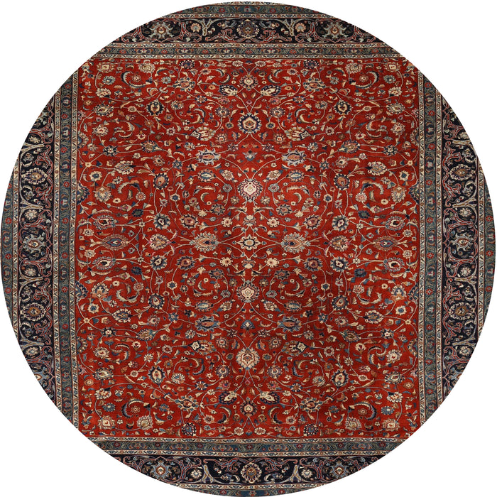 Square Machine Washable Traditional Brown Rug, wshtr1913